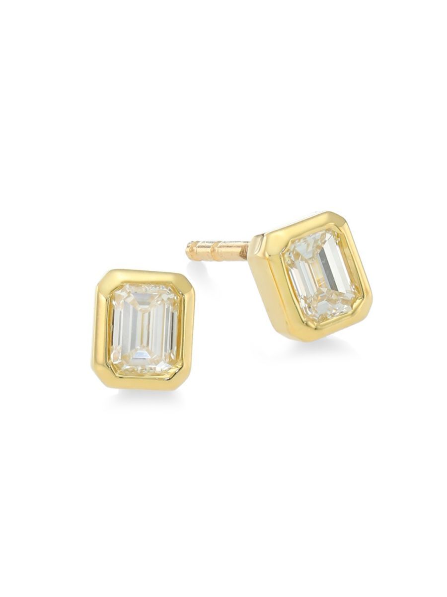 Tiny Treasures 18K Yellow Gold & Diamond Stud Earrings | Saks Fifth Avenue