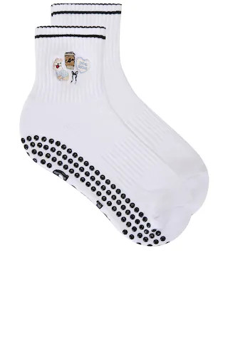 Dog Mom Grip Socks in White | Revolve Clothing (Global)