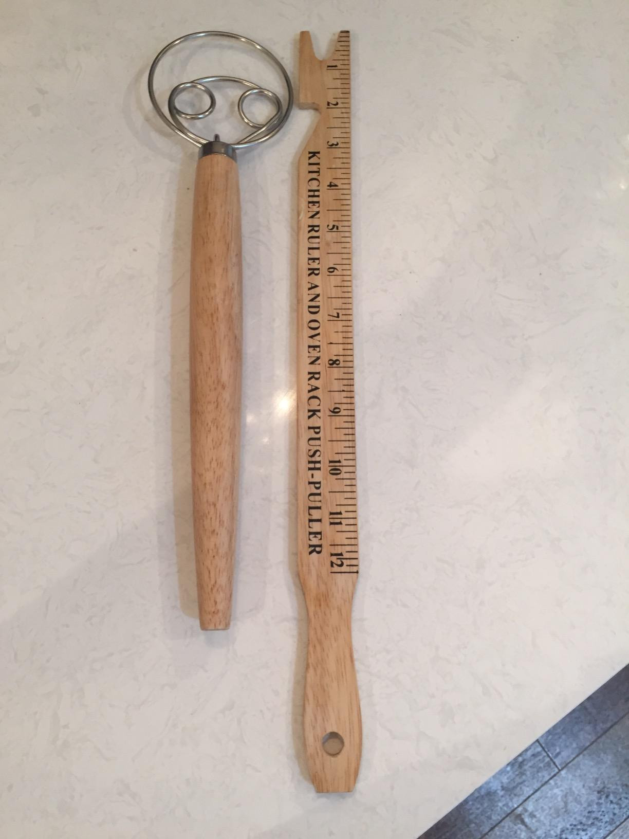TEEVEA Danish Dough Whisk Stainless Steel Wooden Handle for Sourdough Bread | Amazon (US)