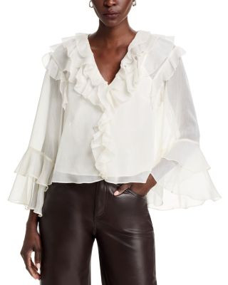 AQUA Ruffled Top - Exclusive | Bloomingdale's Women | Bloomingdale's (US)