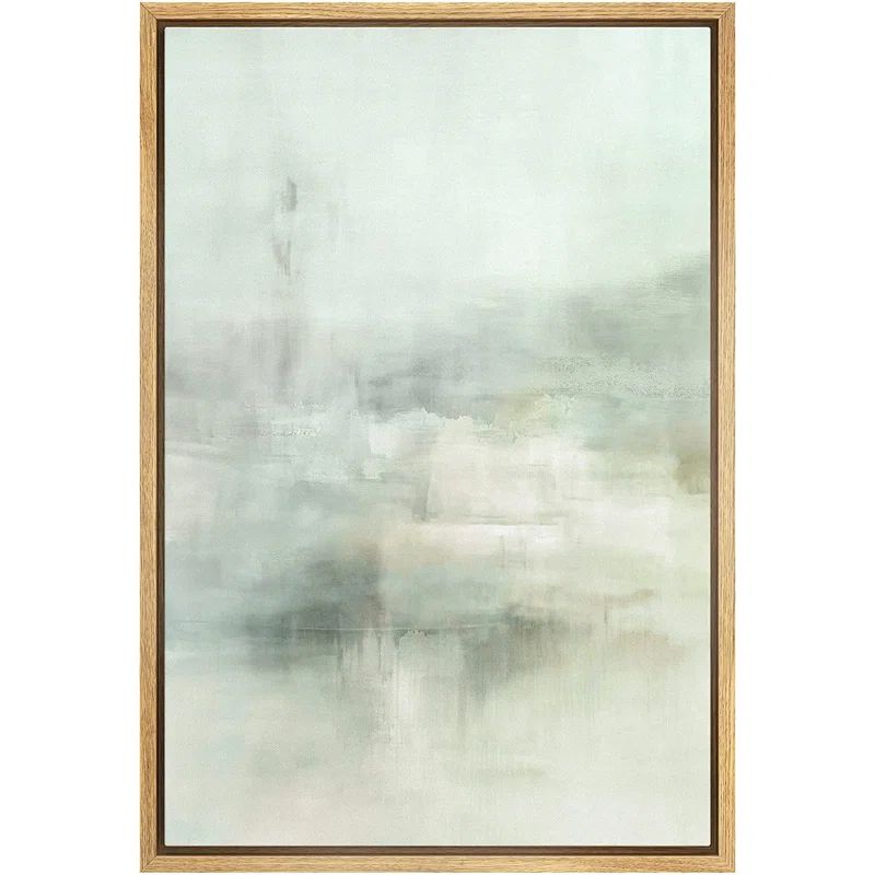 36" H x 24" W x 1.5" D Pastel Green Paint Stroke Landscape Abstract Shapes - Painting on Canvas | Wayfair North America