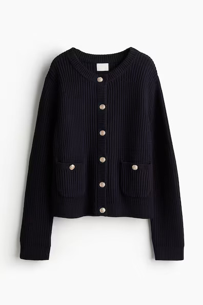 H & M - Rib-Knit Cardigan - Blue | H&M (US + CA)