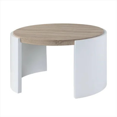 Square Coffee Table with High Gloss Oak Finish and Single Drawer for Living Room | Wayfair North America