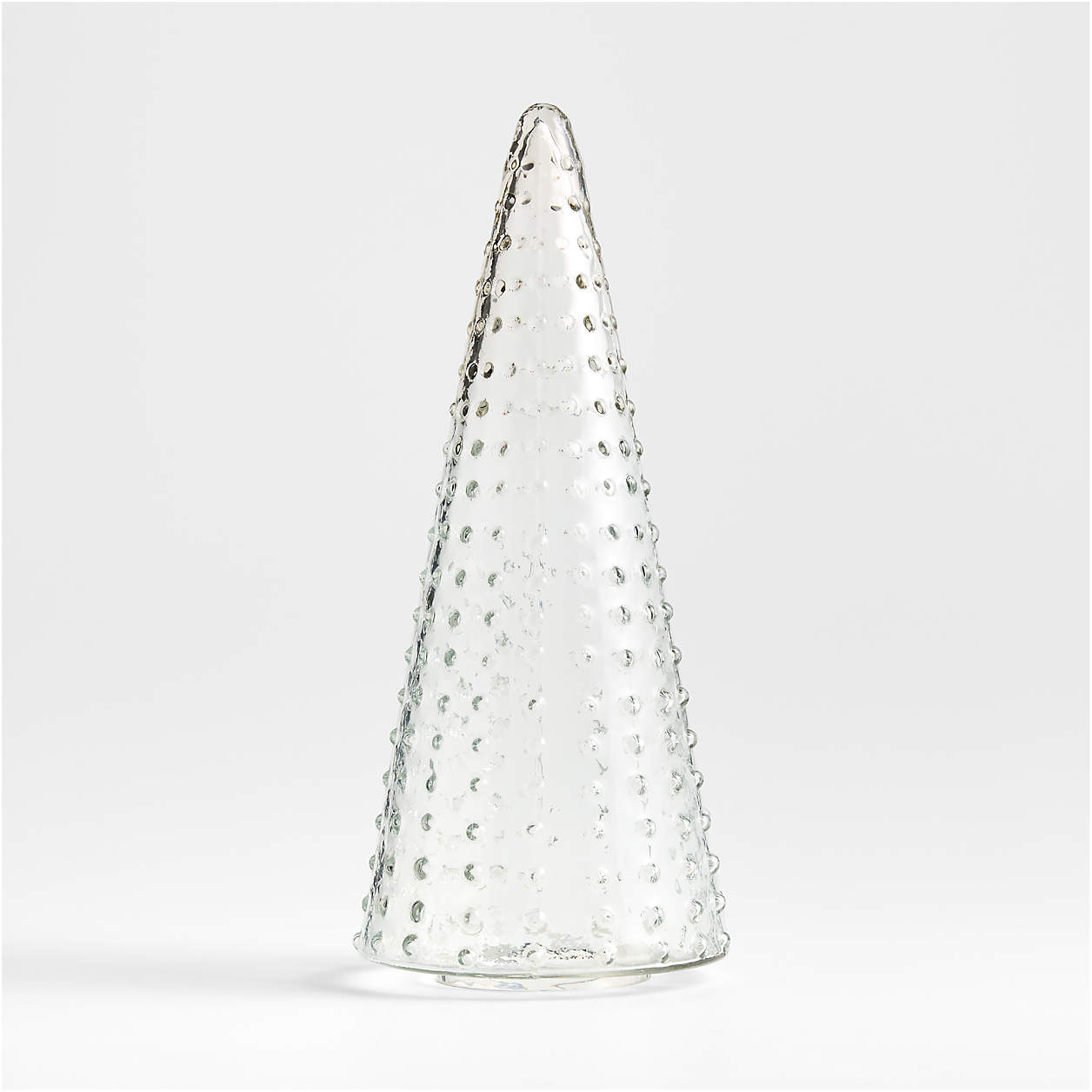 Winter Wonderland Clear Hobnail Glass Holiday Tree Large 16" + Reviews | Crate & Barrel | Crate & Barrel