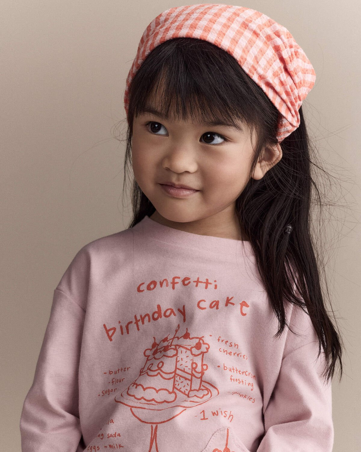 Toddler Girl Gingham Bandana Hair Scarf - Orange | Carter's Inc