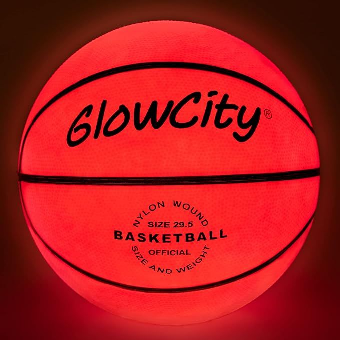 Amazon.com : GlowCity Glow in The Dark Size 7 Basketball for Teen Boy - Glowing Red Basket Ball, ... | Amazon (US)