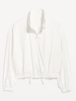 Water-Repellent Packable StretchTech Ruffle-Trimmed Zip-Front Jacket for Women | Old Navy (US)