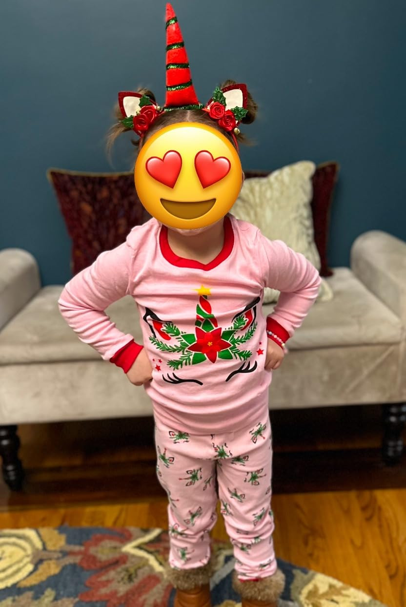 DAUGHTER QUEEN 18 Months-12 Years Boys & Girls Christmas Pajamas 100% Cotton Sleepwear | Amazon (US)