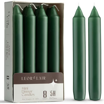 Leor & Lair Green Taper Candles – 6 Inch Mini Candlesticks, Pack of 8 Green Candles for Christmas & Home Décor | Target