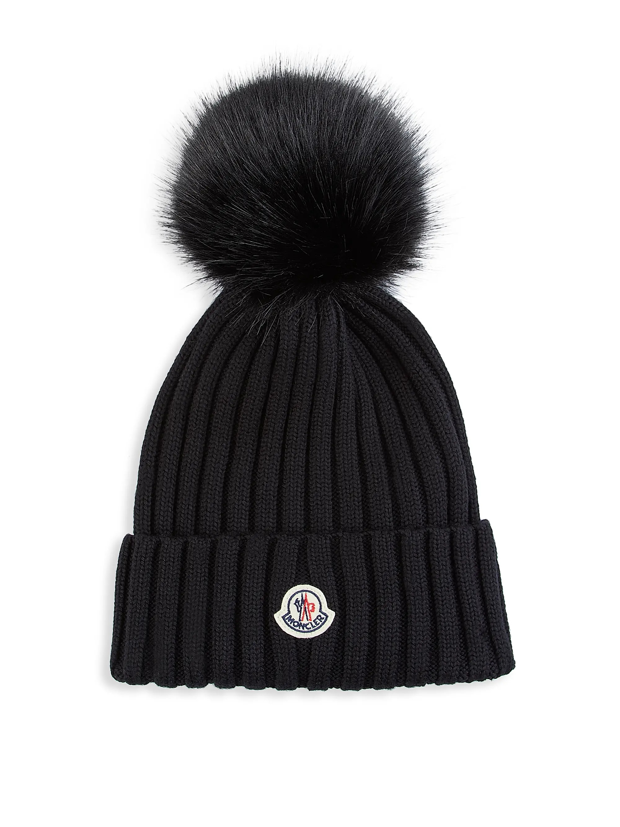 BlackStyleBLACKWHITEAll HatsMonclerPom-Pom Knit Beanie$400Free Shipping on $200+ Use Code FREESHI... | Saks Fifth Avenue