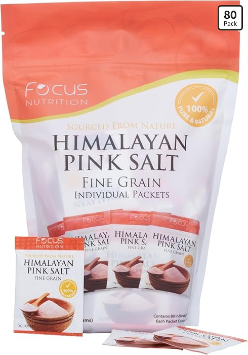 Focus Nutrition Himalayan Pink Salt Packets, 80 Count Single Serve Individual Travel Packets, Pur... | Amazon (US)