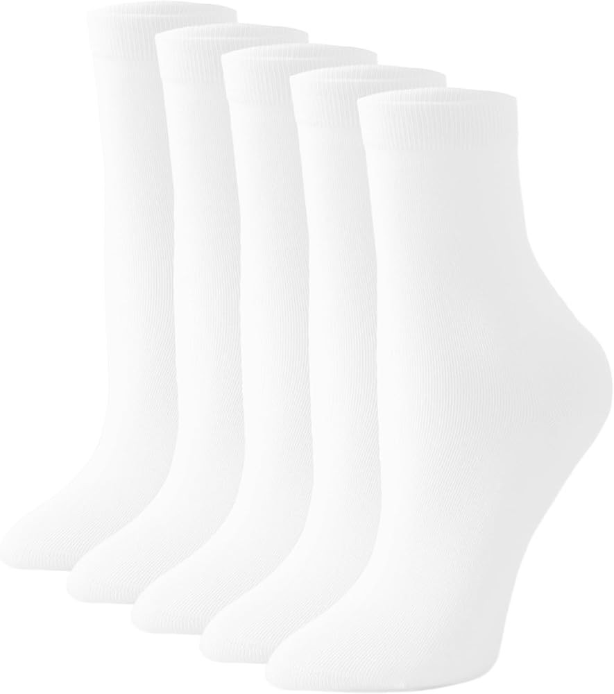 Irisbear Crew Socks for Women Bamboo Viscose Quarter Crew Socks Aesthetic Soft Lightweight Ankle ... | Amazon (US)