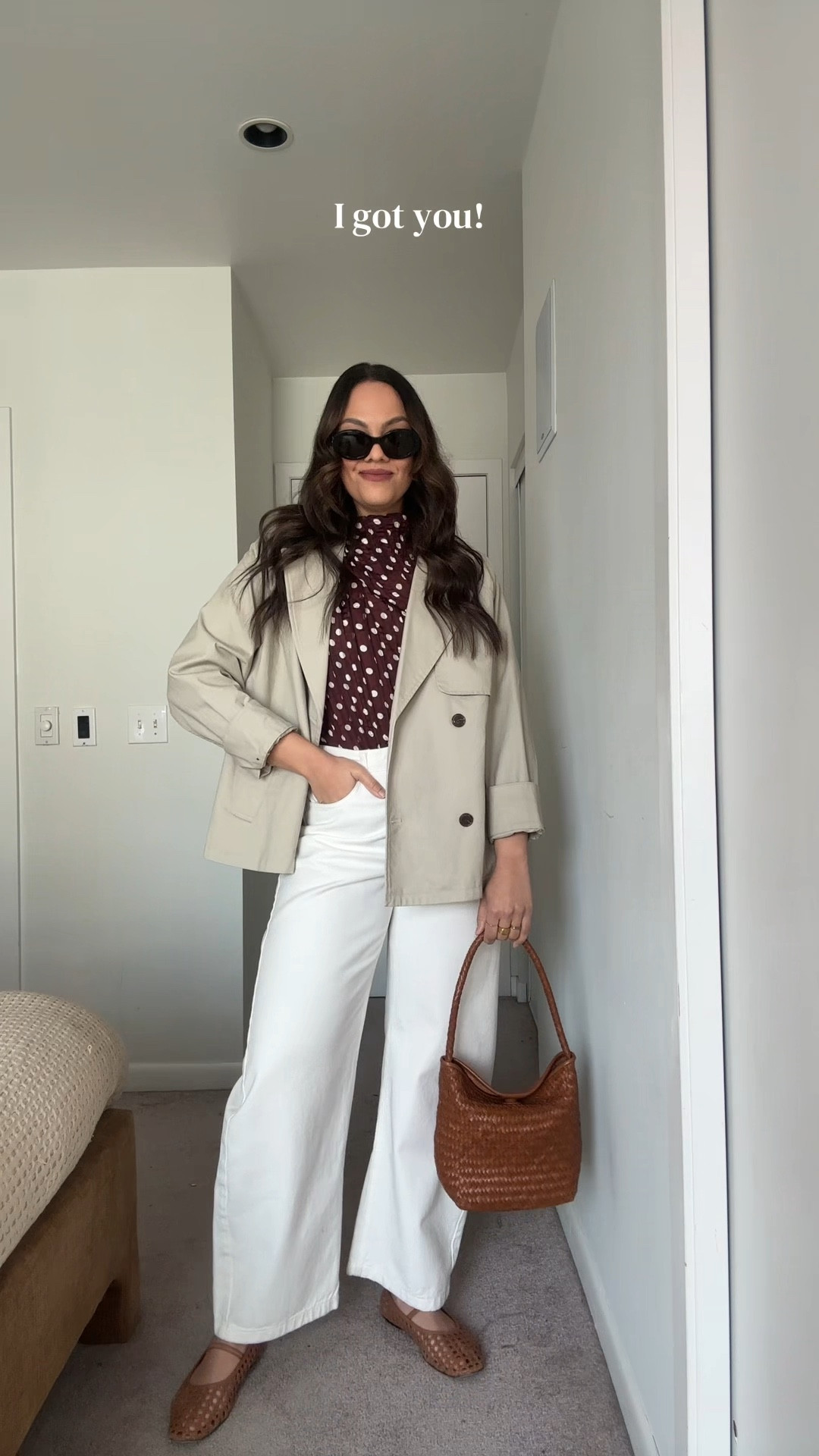 Updated outfit ideas! 

Outfit 1:
-Zara burgundy polka dot top, I have a medium. 
-Zara white barrel jeans, I have a size 8. 
-Cropped trench coat, similar linked. 
-Madewell cognac brown woven bag. 
-Woven flats. 
-Celine Triomphe sunglasses. 

Outfit 2:
-Aritzia beige lace trimmed skirt, I have a size large. 
-Aritzia white T-shirt, I have a size large. 
-Aritzia beige cashmere cardigan. 
-Quince brown woven tote bag. 
-Gold slingbacks, similar linked. 

Outfit 3:
-Reformation black knit backless top, I have a size medium. 
-Zara dark wash jeans, I have a size 8. 
-Anthropologie black studded fold-over bag. 

Outfit 4:
-Zara polka dot maxi dress, I have a size large. 

Outfit 5:
-Zara lace trimmed top in black, I have a medium. 
-Revolve snakeskin print coat, I have a large. 
-Reformation cropped black pants, I have a size 8. 


#LTKcanada #LTKstyletip #LTKjeans