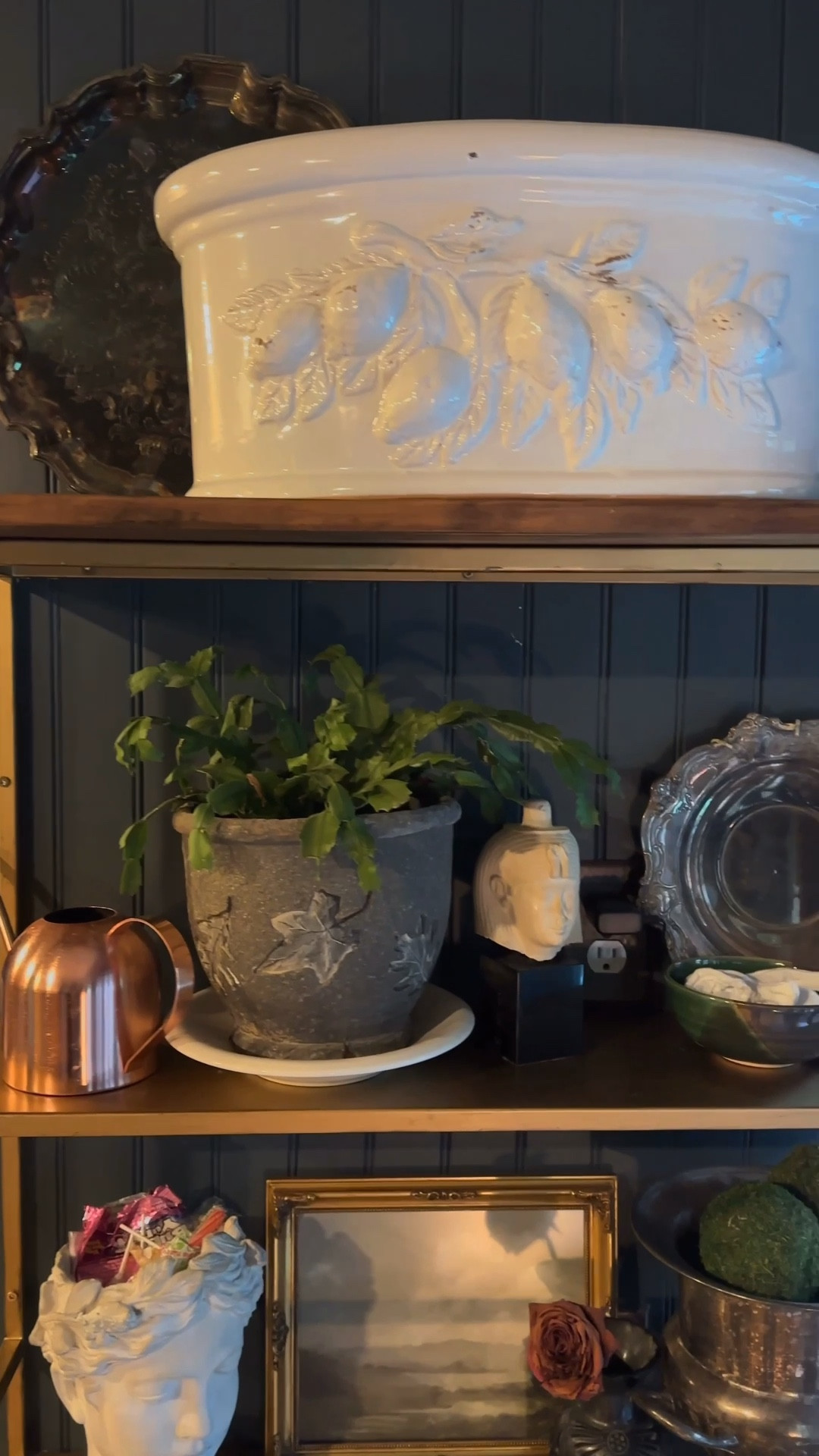 The endless search for the perfect but REAL shelfie:
This shelfie included the cordless house phone AND a box of Kleenex.  I’ve been looking for a pretty cover for the Kleenex but haven’t found a reasonable one I like yet.
Vintage finds are the best ❤️

#LTKSeasonal #LTKVideo #LTKhome