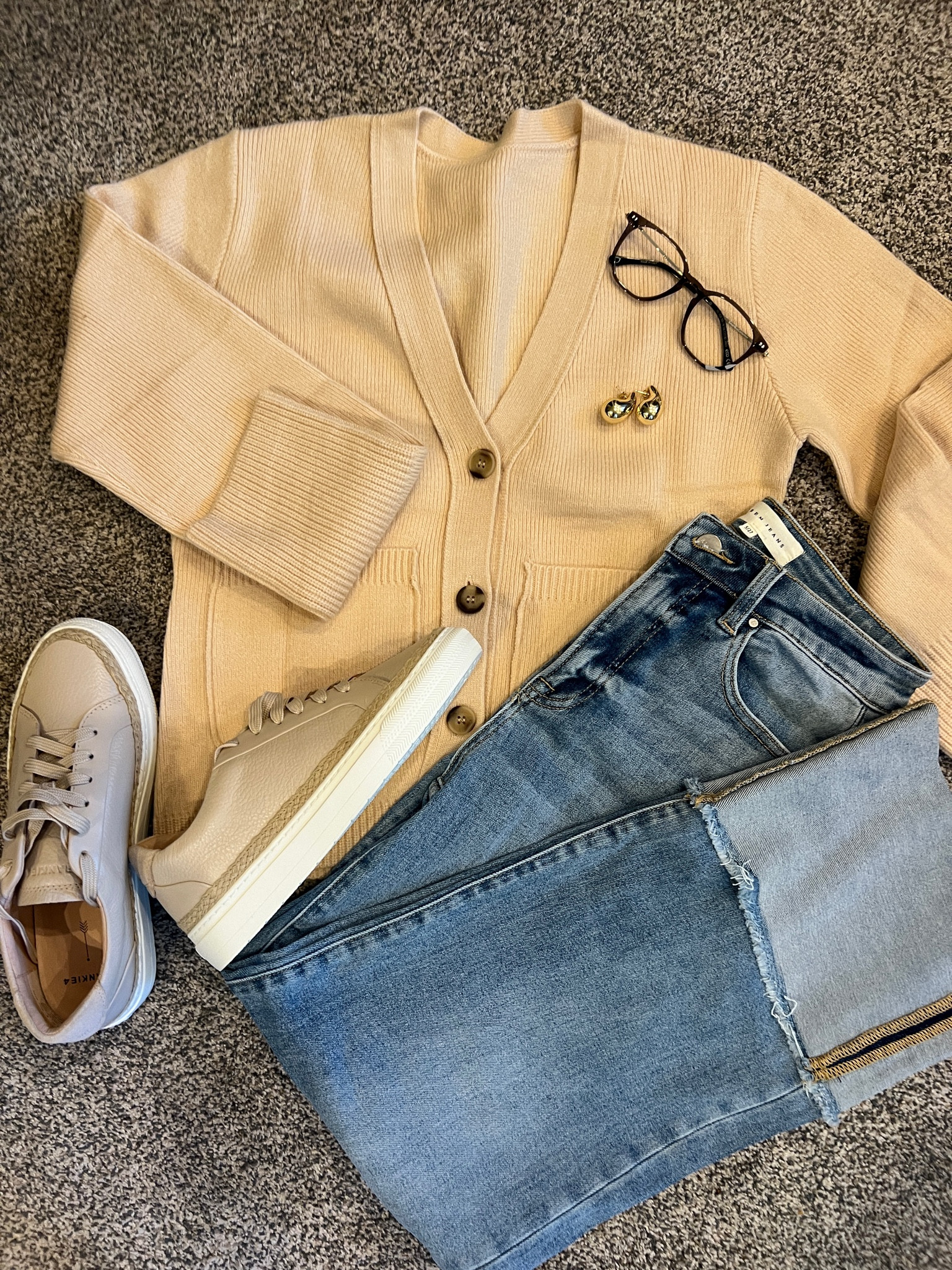 🚨 25% off today only 
Use code FALL24 on these jeans that 
Brings them too $44

Outfit Inspo for chilly summer nights into fall transition and back to schools

Cute teacher look too

High waisted slightly wide leg with large cuff denim jean by Risen $59 tts I wear the 27 

Amazon find Cardigan Sweater light weight tts comes in several color and easy to wear . Perfect transition piece 

Frankie 4 footwear
Bone/ivory tennis shoes with raffle detail trim, so comfortable and easy to wear!
I love the coastal vibe 
#coastalgrandmother 

Gold designer vibe earrings Amazon find $12-14

Eye glasses by smart buy 
Love them♥️♥️♥️ lightweight and easy to wear 

#LTKSaleAlert #LTKBacktoSchool #LTKStyleTip