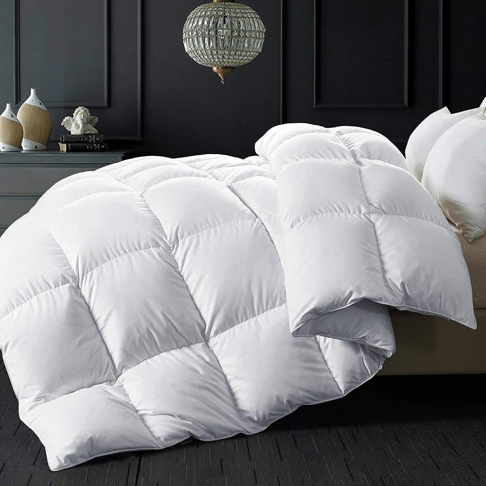 ELNIDO QUEEN Feather Down Comforter Queen Size - White Down Duvet Insert - Luxurious Fluffy Hotel... | Amazon (US)