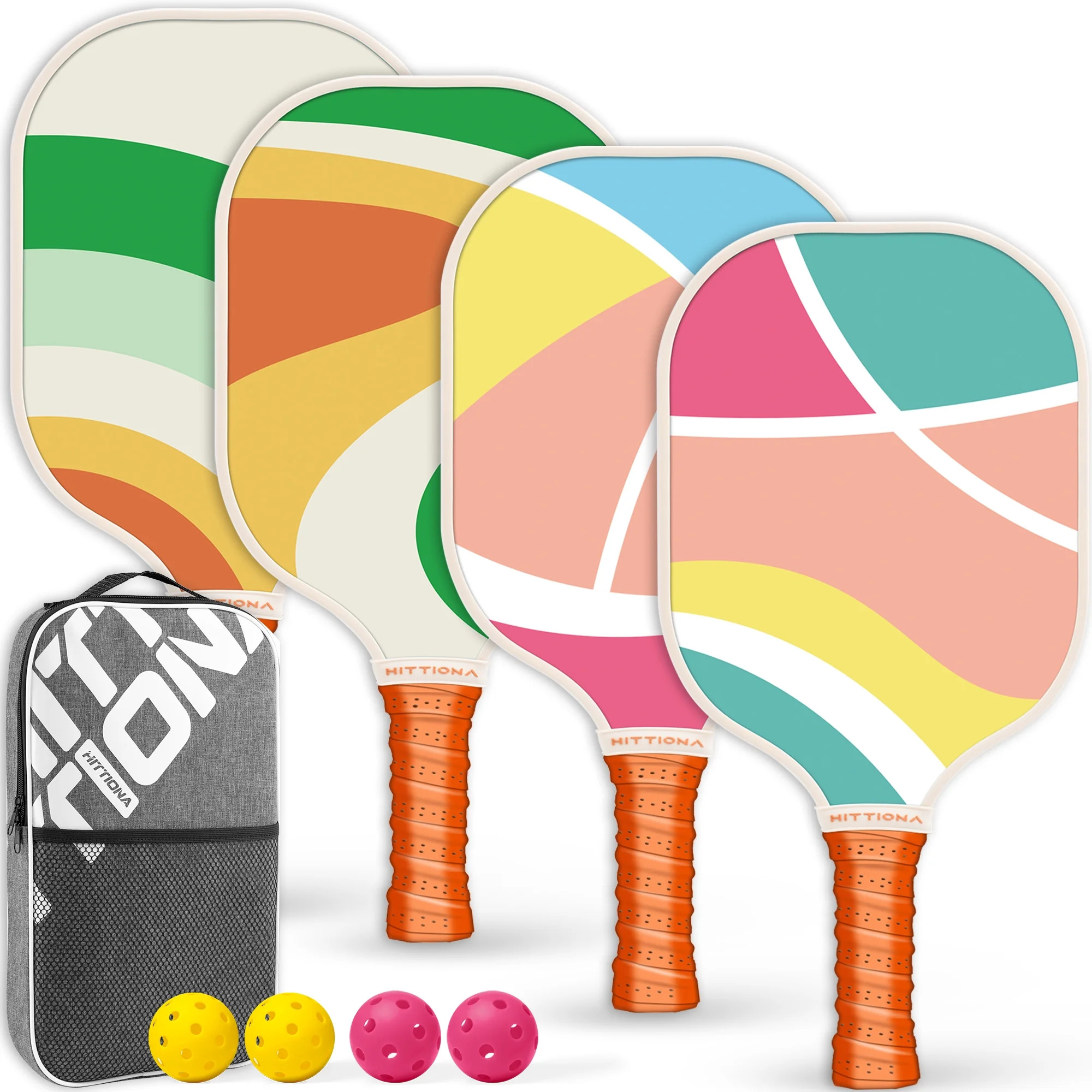 HITTIONA Pickleball Paddles - Fiberglass Pickleball Paddles Set of 4,with Anti-Slip Grip ,Pink,US... | Walmart (US)