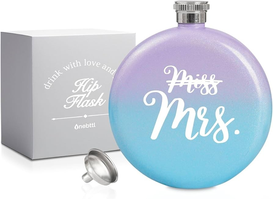 Onebttl Something Blue Gifts for Bride, Insulated Stainless Steel Hip Flask for Engagement, Brida... | Amazon (US)