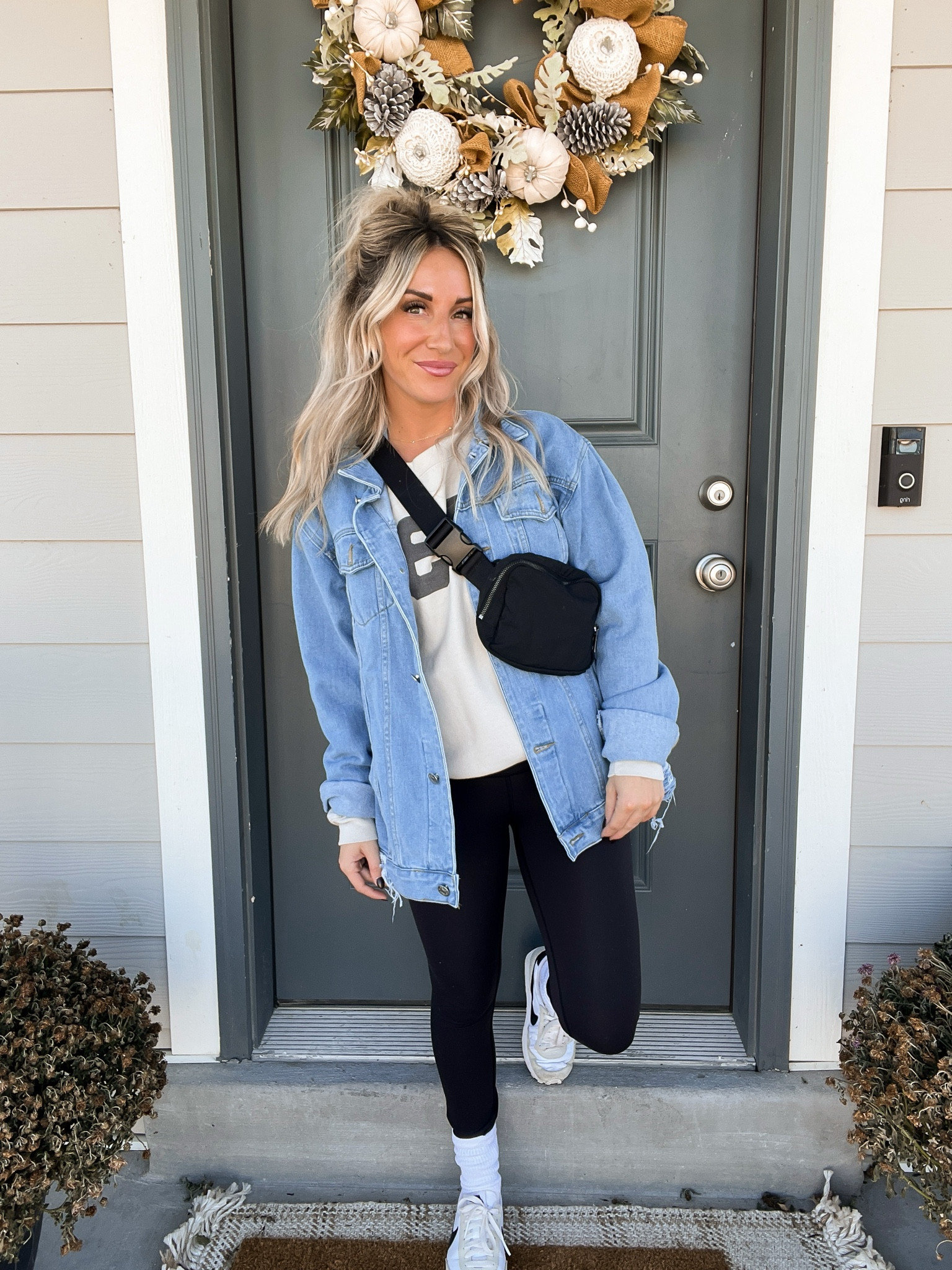 Oversized Denim Denim Jacket And Hoodie Outfit Black Clover Hoodie