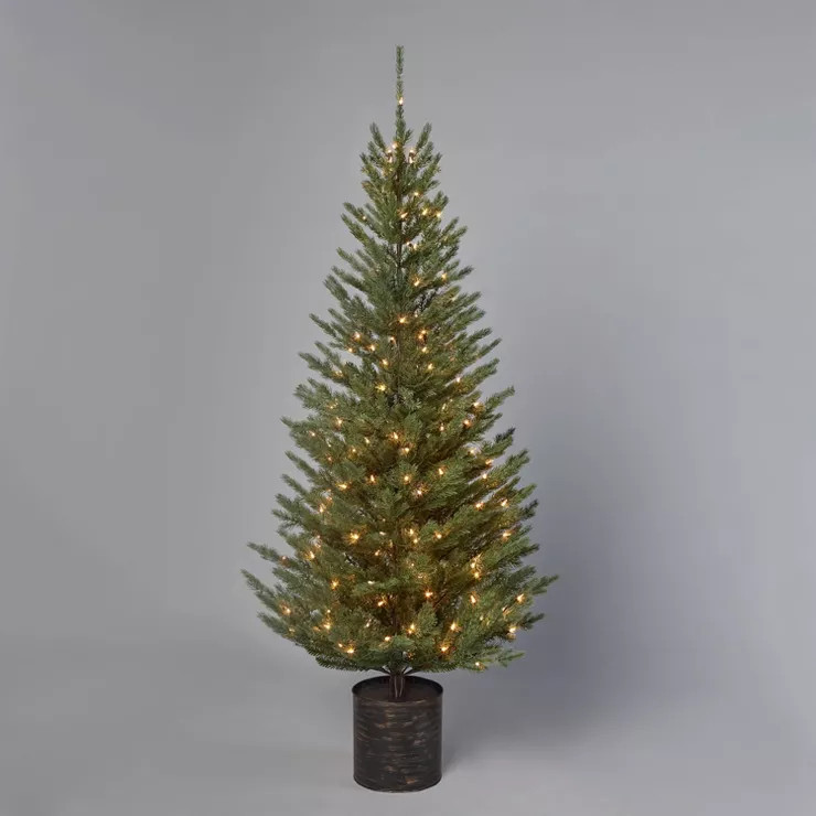 6' Pre-Lit Indexed Balsam Fir Potted Artificial Christmas Tree Clear Lights - Wondershop™ | Target