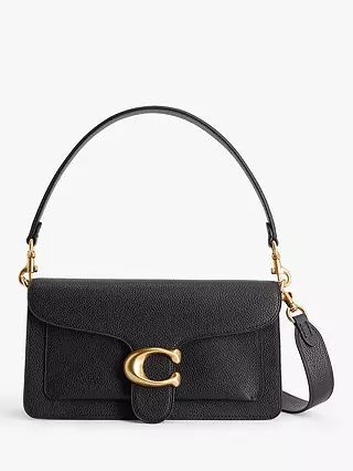 Coach Tabby 26 Leather Shoulder Bag, Chalk | John Lewis (UK)