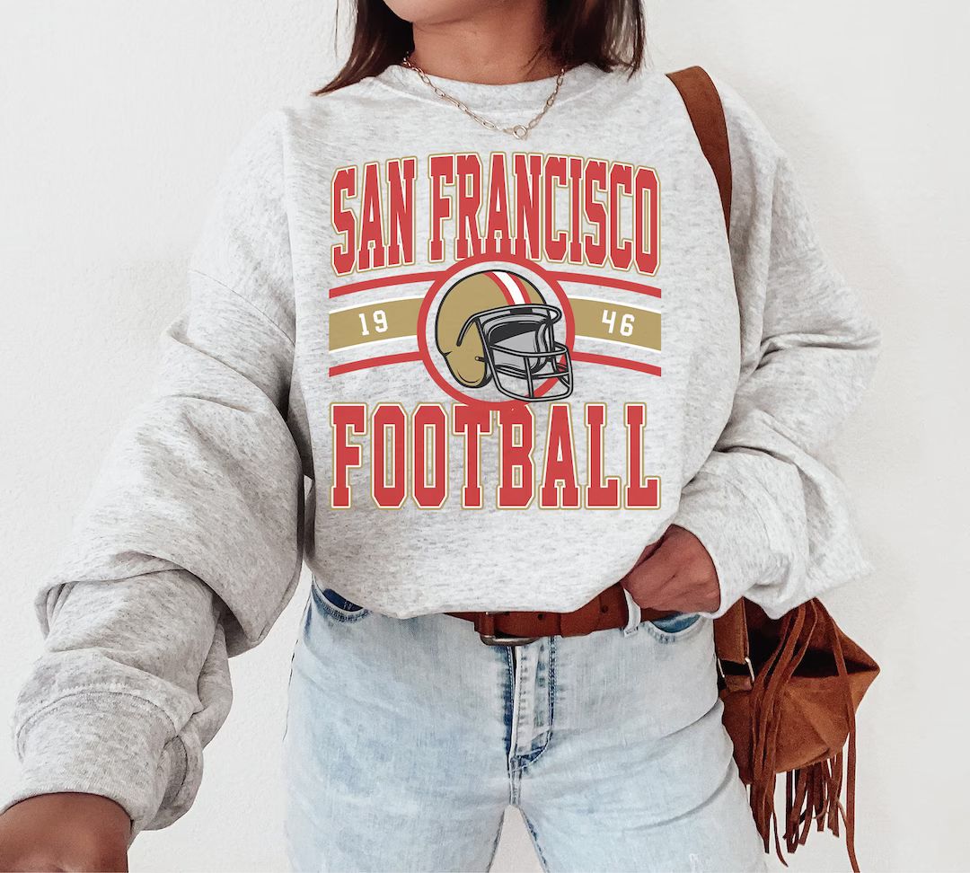 Vintage San Francisco Football Crewneck Sweatshirt / T-shirt, the Niners, San Francisco Sweatshir... | Etsy (US)