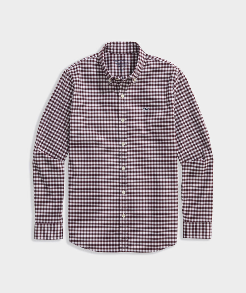 Boys' Skysail Gingham Performance Cotton Shirt | vineyard vines