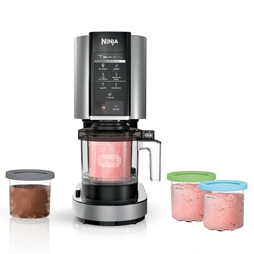 Ninja CREAMi | Ice Cream Maker Bundle | Includes (4)16 oz. Tubs for Gelato, Mix-ins, Milkshakes, Sorbet, Smoothie Bowls & More| 7 One-Touch Programs| Compact Size| Perfect for Kids | Silver | Amazon (US)