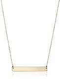 Amazon Collection 14k Yellow Gold Polished Bar Chain Necklace, 17 | Amazon (US)