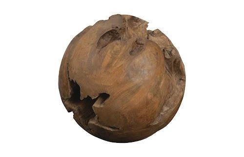 Phillips Collection Teak Wood Ball, Large Brown Object | DecoratorsBest