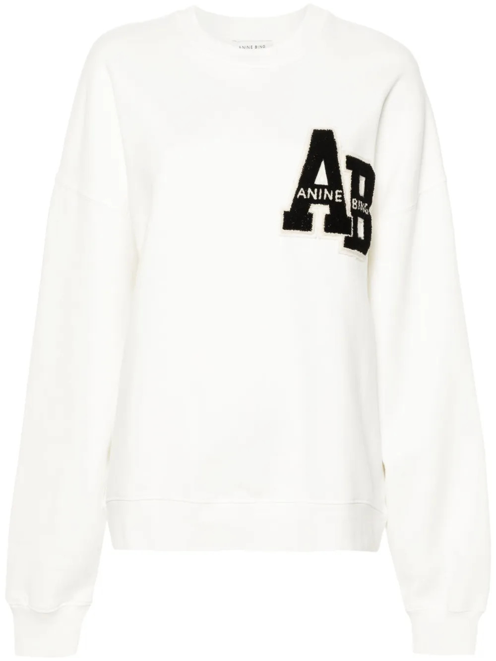 Miles logo-patch cotton sweatshirt | Farfetch Global