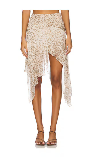 Feline Asymmetric Skirt in Faded Leopard | Revolve Clothing (Global)