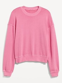 Oversized Vintage French Cotton-Blend Terry Sweatshirt for Women | Old Navy (US)