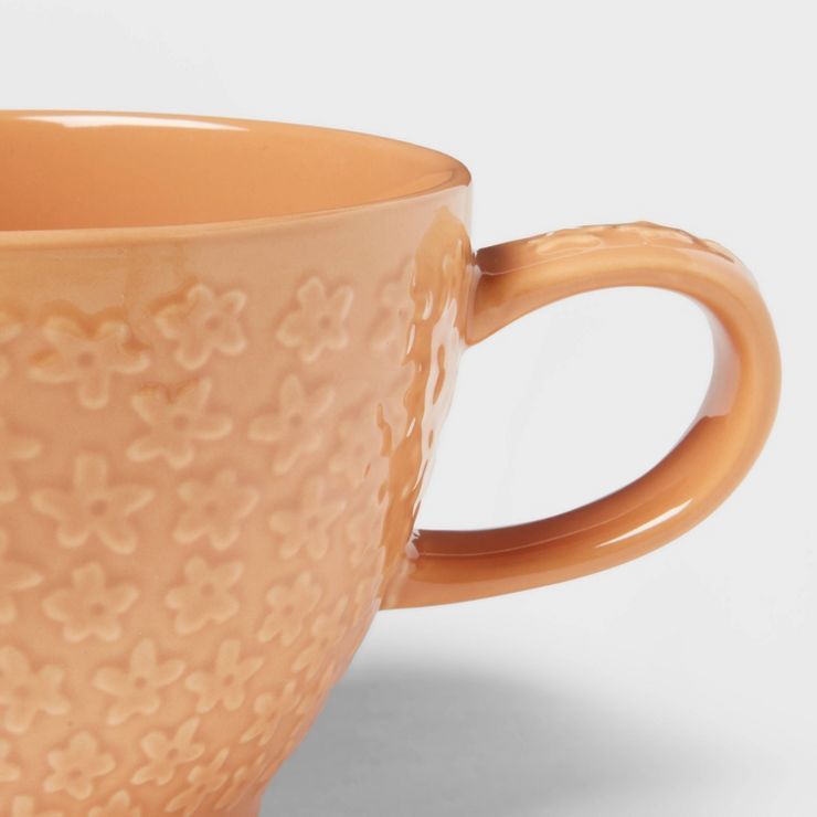 19oz 'In-Mold Floral Pattern' Latte Mug Peach Bloom - Threshold™ | Target