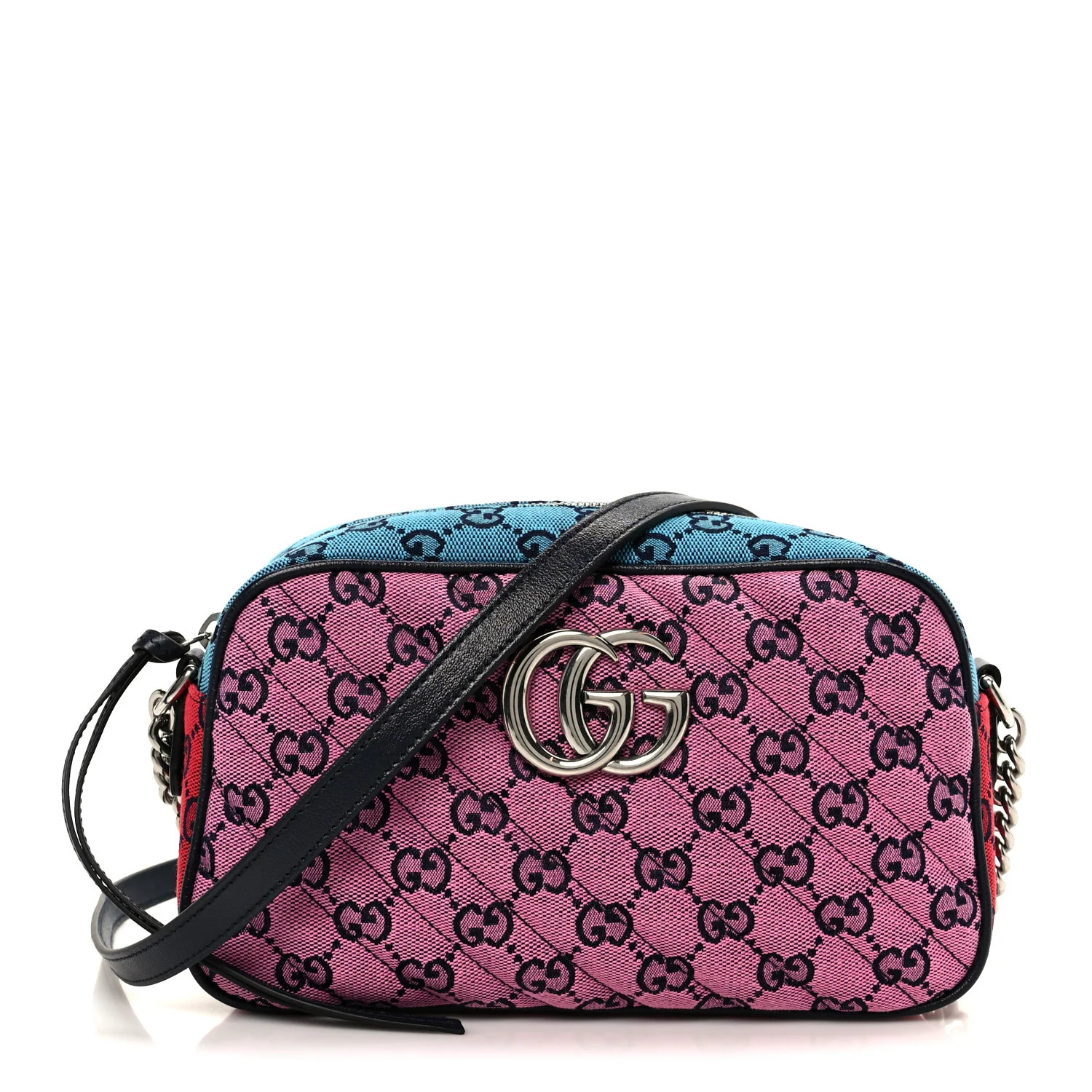 Monogram Multicolor Matelasse Diagonal Small GG Marmont Chain Shoulder Bag Pink Blue Green Red Li... | FASHIONPHILE (US)