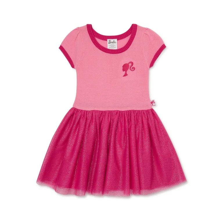 Barbie Toddler Girls Short Sleeve Sweater Cosplay Dress, Sizes 2T-5T | Walmart (US)