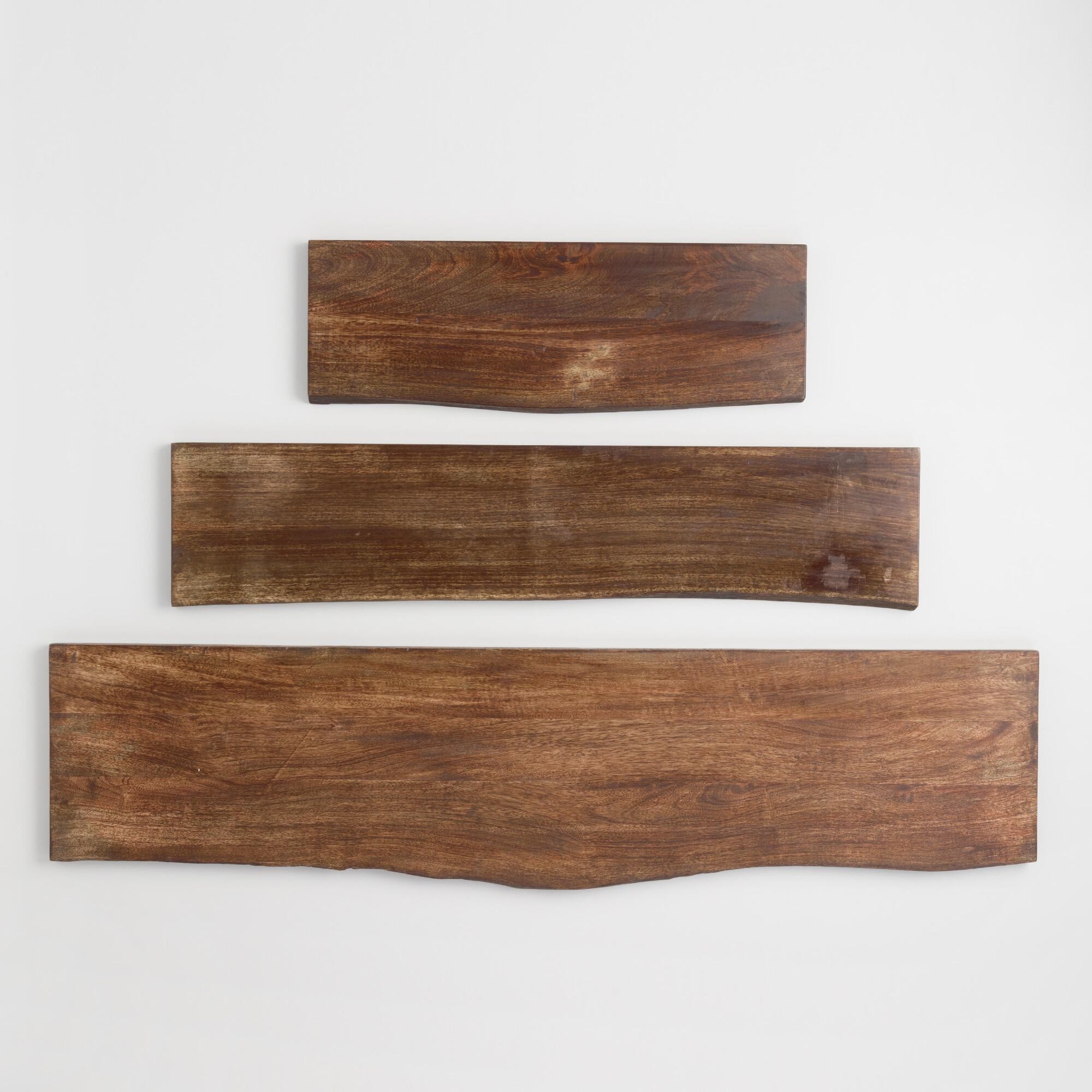 Organic Edge Wood Mix & Match Wall Shelves: Brown - 2Ft by World Market | World Market