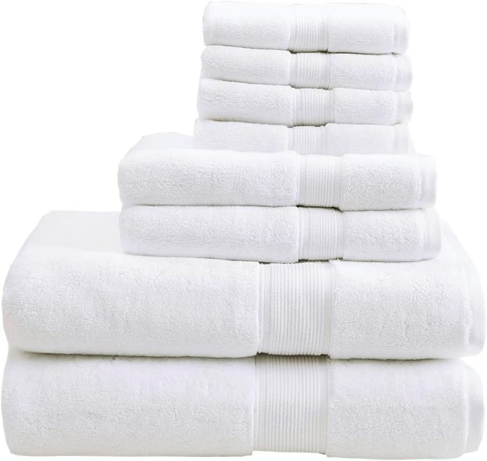 Madison Park 800GSM Bathroom Towel Set of 8 100% Cotton Bath Towel Set for Bathroom Luxurious Hig... | Amazon (US)
