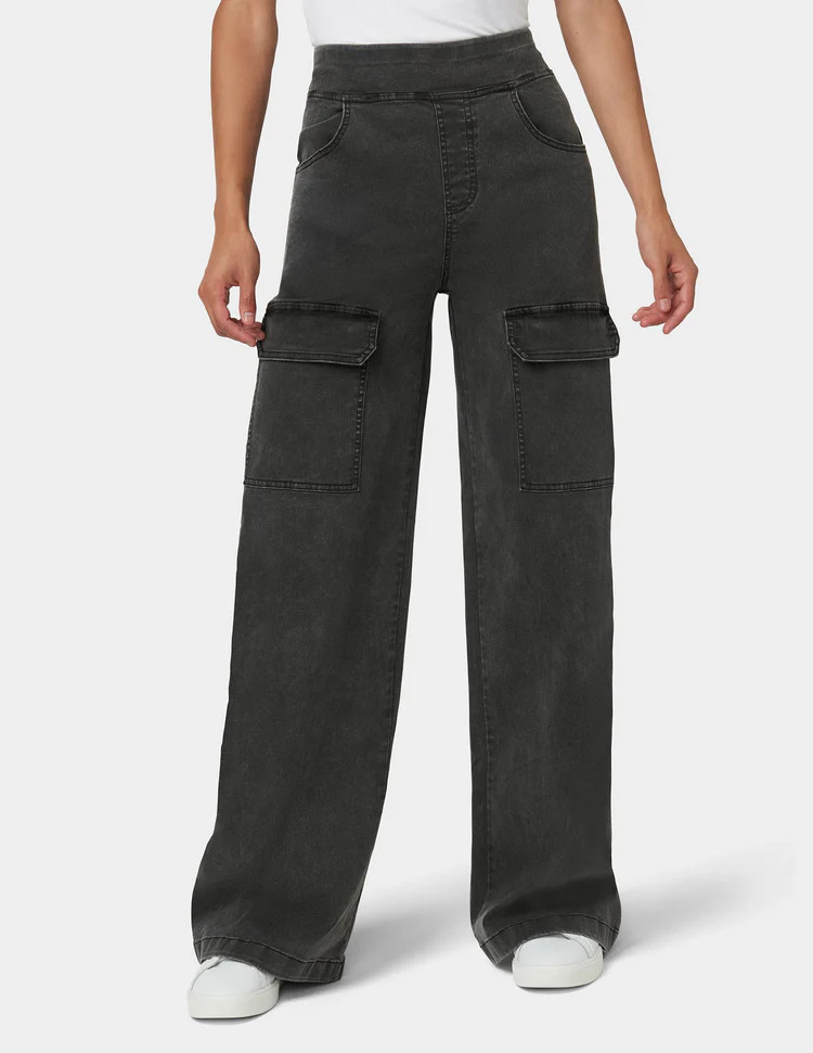 Wide Leg Denim Cargo | HUE