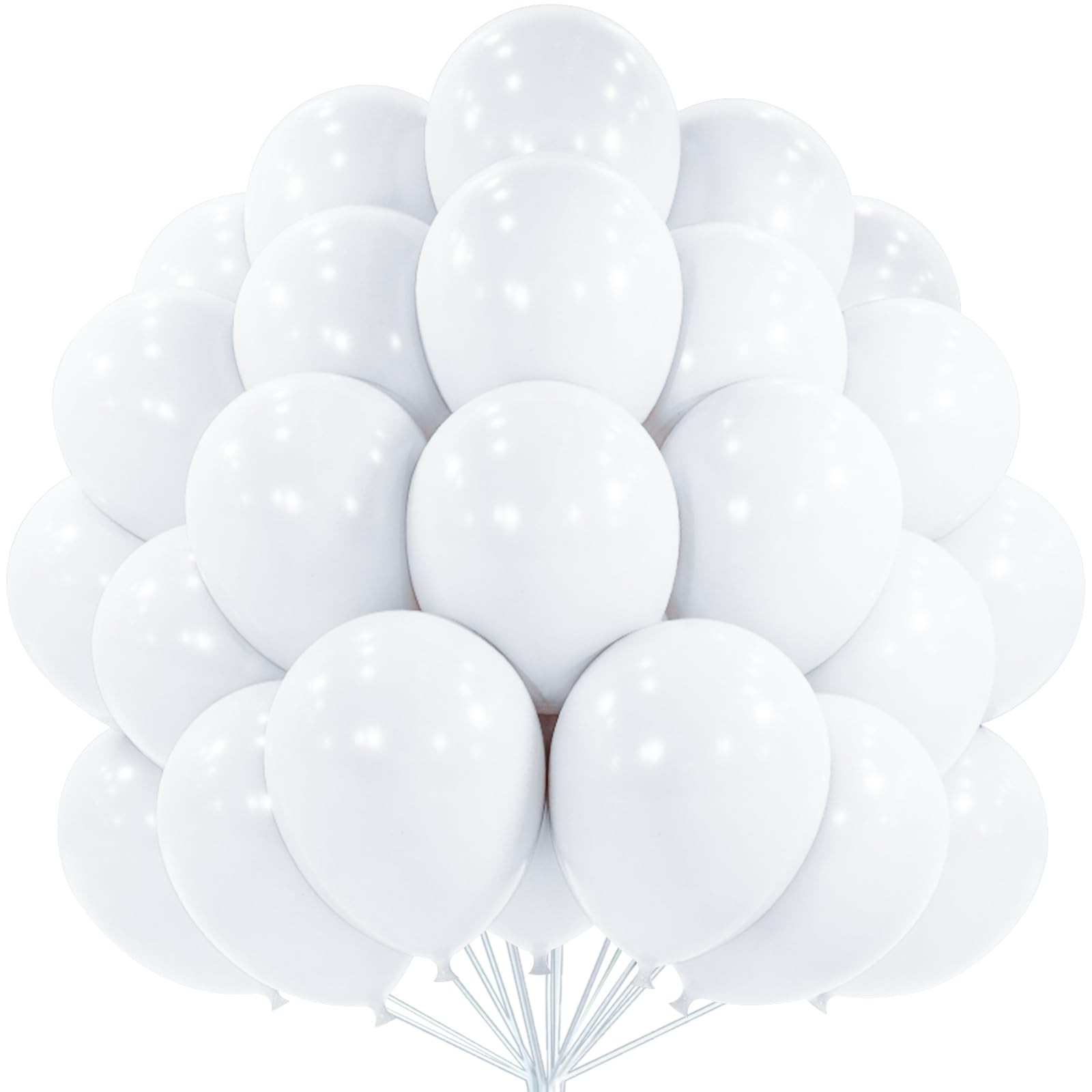 PartyWoo White Balloons 100 pcs 12 Inch Latex Helium Pastel White Balloons for Wedding Baby Showe... | Amazon (US)