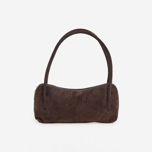 Brown Suede Long Handle Shoulder Bag | TK Maxx
