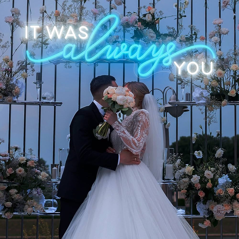 Neon Sign it was Always You, Personalized Neon Lights Sign for Bedroom Wedding Birthday Party Gam... | Amazon (US)
