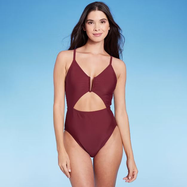 Women's V-Wire Front Cut Out One Piece Swimsuit - Shade & Shore™ | Target