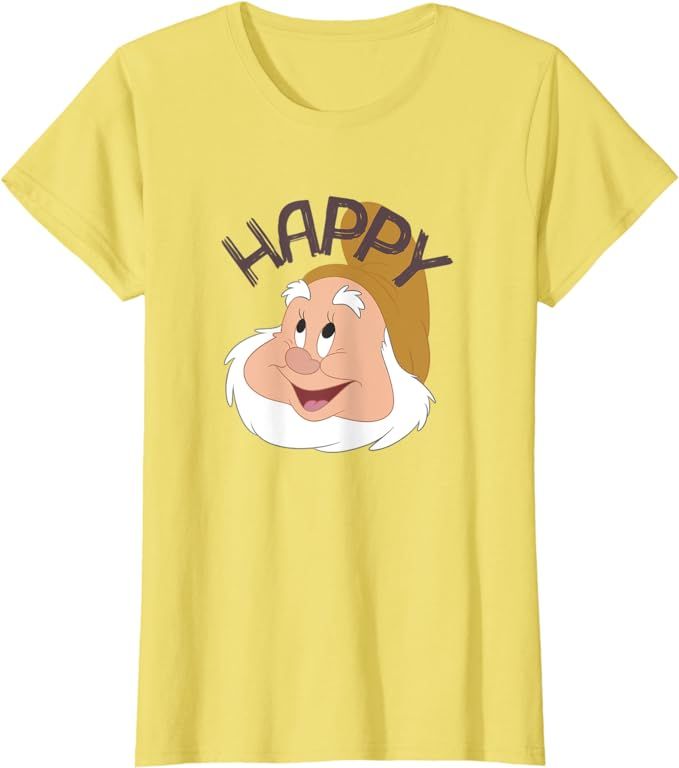 Disney Snow White & The Seven Dwarfs Happy Face T-Shirt | Amazon (US)