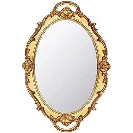 OMIRO Decorative Wall Mirror, Vintage Carved Hanging Mirrors for Bedroom Living-Room Dresser Deco... | Amazon (US)