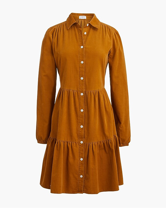 Corduroy collared mini shirtdress | J.Crew Factory