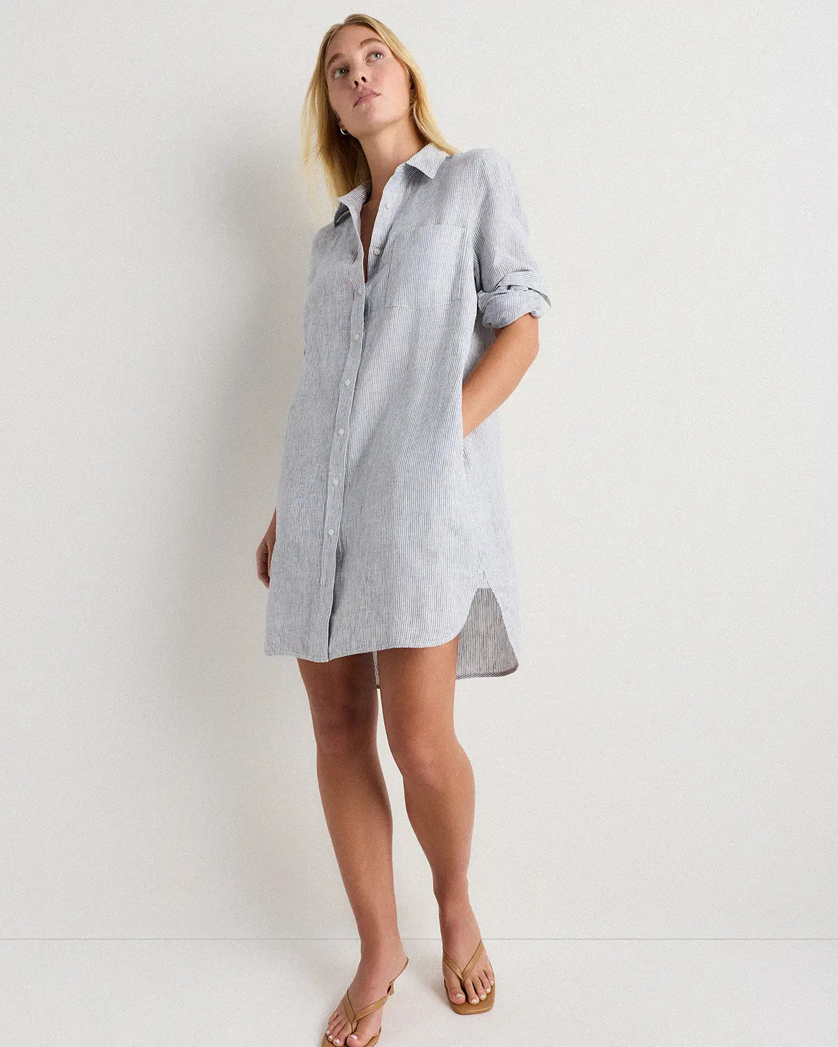 100% European Linen Shirt Dress | Quince