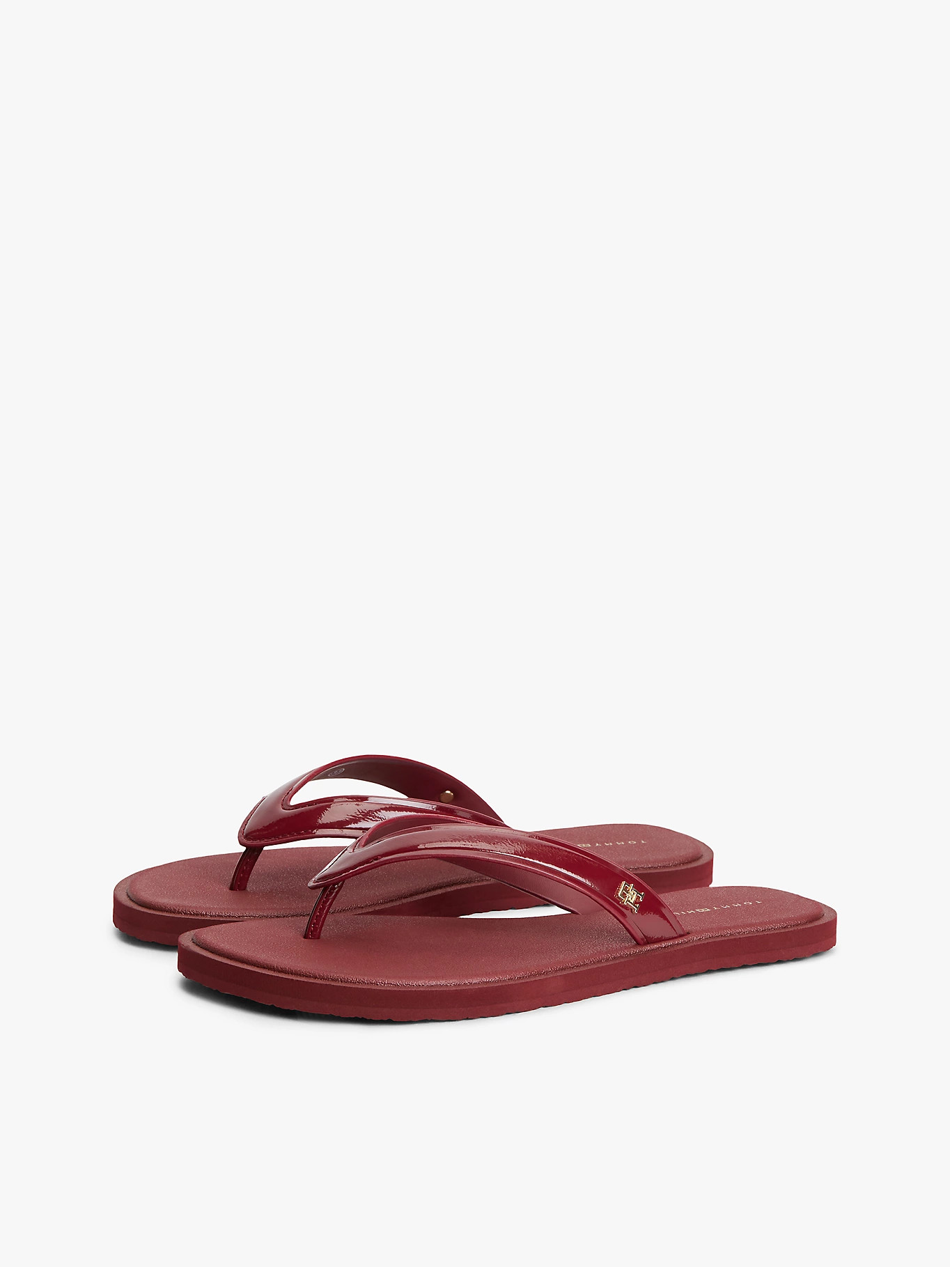 TH Monogram Flip-Flops | Burgundy | Tommy Hilfiger | Tommy Hilfiger UK