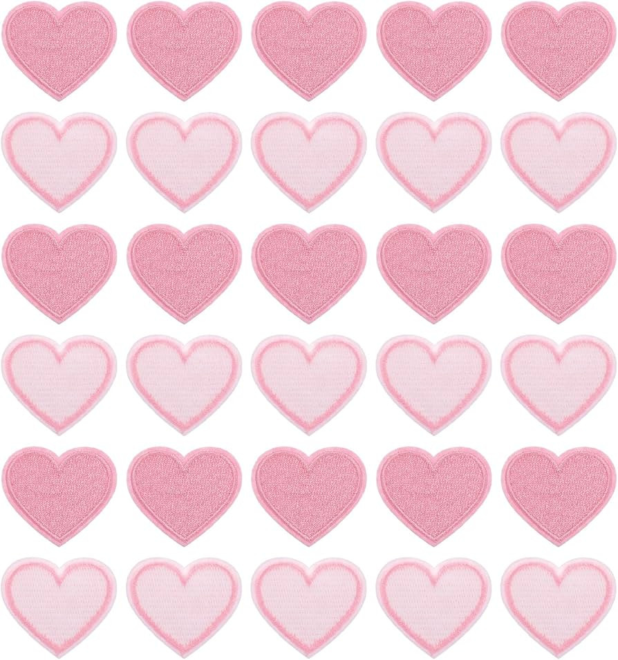 uxcell Heart Shaped Iron on Patches Embroidered Heart Patch Iron On Transfer Patches for Clothing... | Amazon (US)