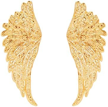 Brinco Asa De Anjo Grande Folheada A Ouro 18k - Lindo! | Amazon (BR)